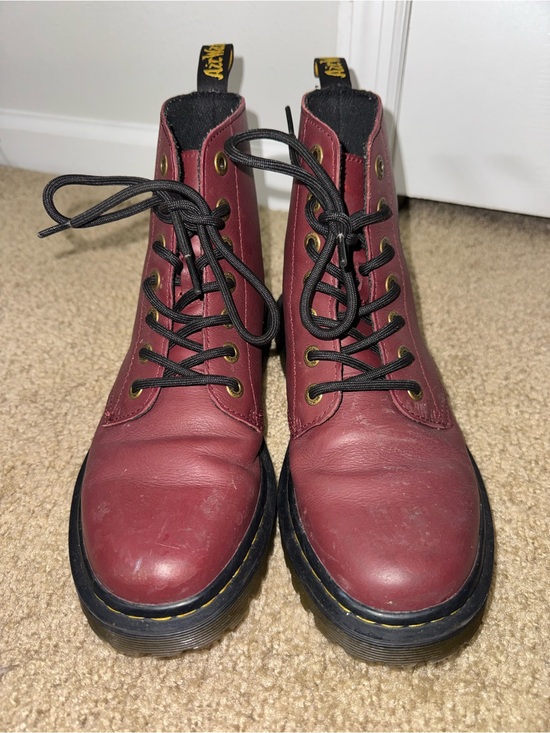Dr. Martens Shoes - Dr. Martens Burgundy Leather Combat Boots